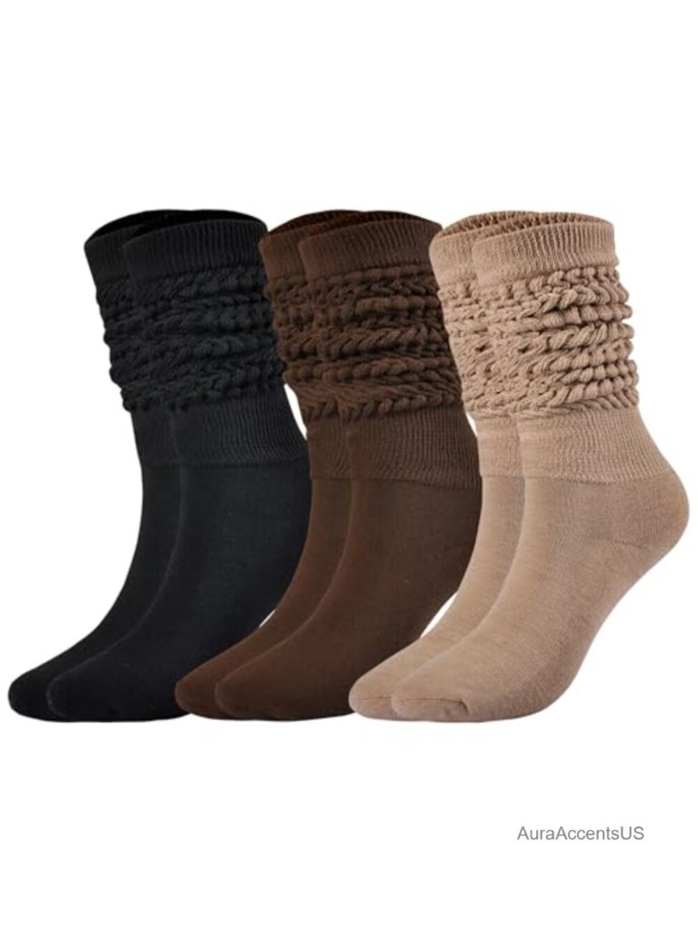 Women Slouch Socks Knee High Extra Long Soft Polyester Spandex Boot Socks